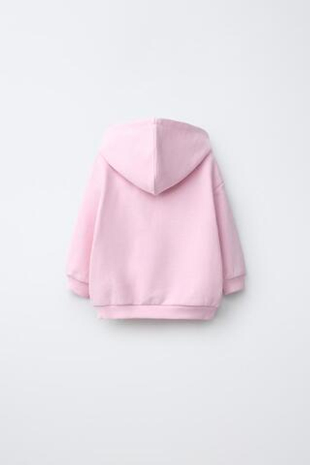 ZARA ОДНОТОННАЯ ТОЛСТОВКА НА МОЛНИИ, РОЗОВЫЙ