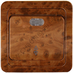 СВЕТОЗАР Гамма, проходной с подсветкой одноклавишный цвет орех 10A/~250B, Электрический выключатель (SV-54138-N)