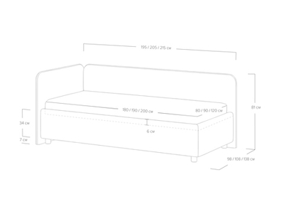 Кровать Capri L (80x200)