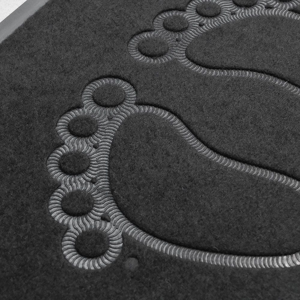 Коврик влаговпитывающий ворсовый 50*80см "Следы", черный