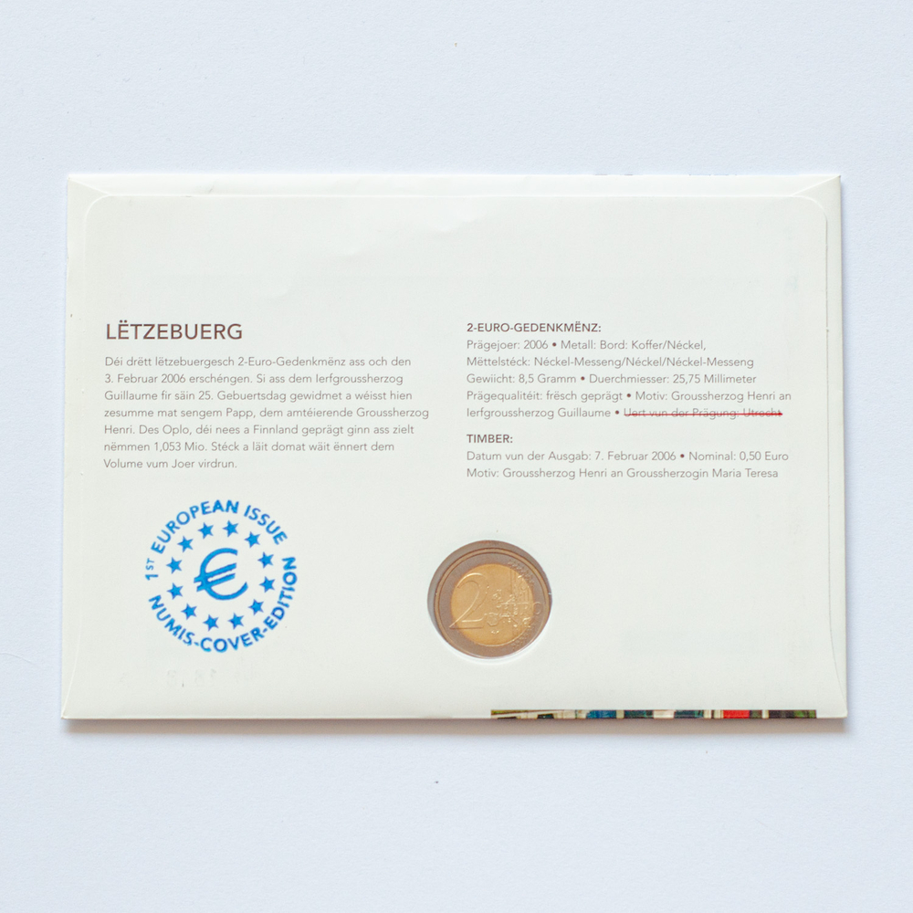 Luxembourg 2 Euro 2006: 25th Anniversary of Birth of Hereditary Grand Duke Guillaume