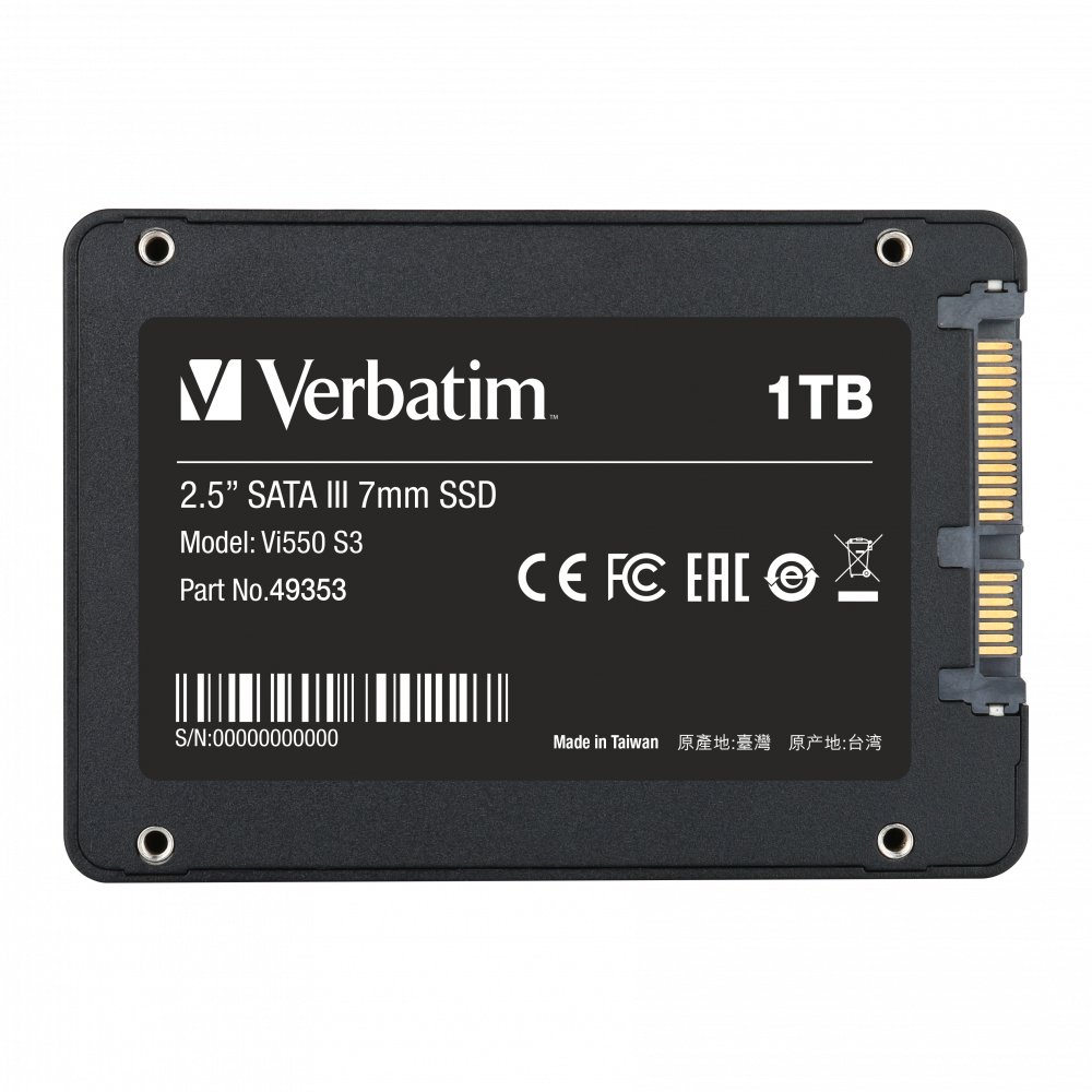 Внутренний SSD-накопитель Verbatim Vi550 S3 1ТБ 2,5'' SATA III