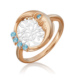 Кольцо «Верный спутник» (пожелание счастья) из комбинированного золота с топазами