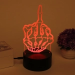 Светильник ночник «3D-Скелет шлет привет» на пластиковой подставке, с включателем USB