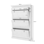 Обувница для прихожей, 87х21х133, Неаполь, закрытая, 2 двери 1 ящик, из массива дерева, серый, Dipriz