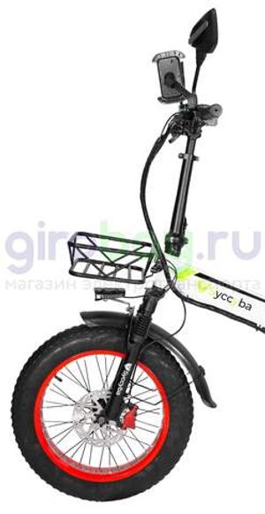 Электровелосипед Syccyba F10 Pro (48V/20Ah) - Белый с красными ободами фото №5