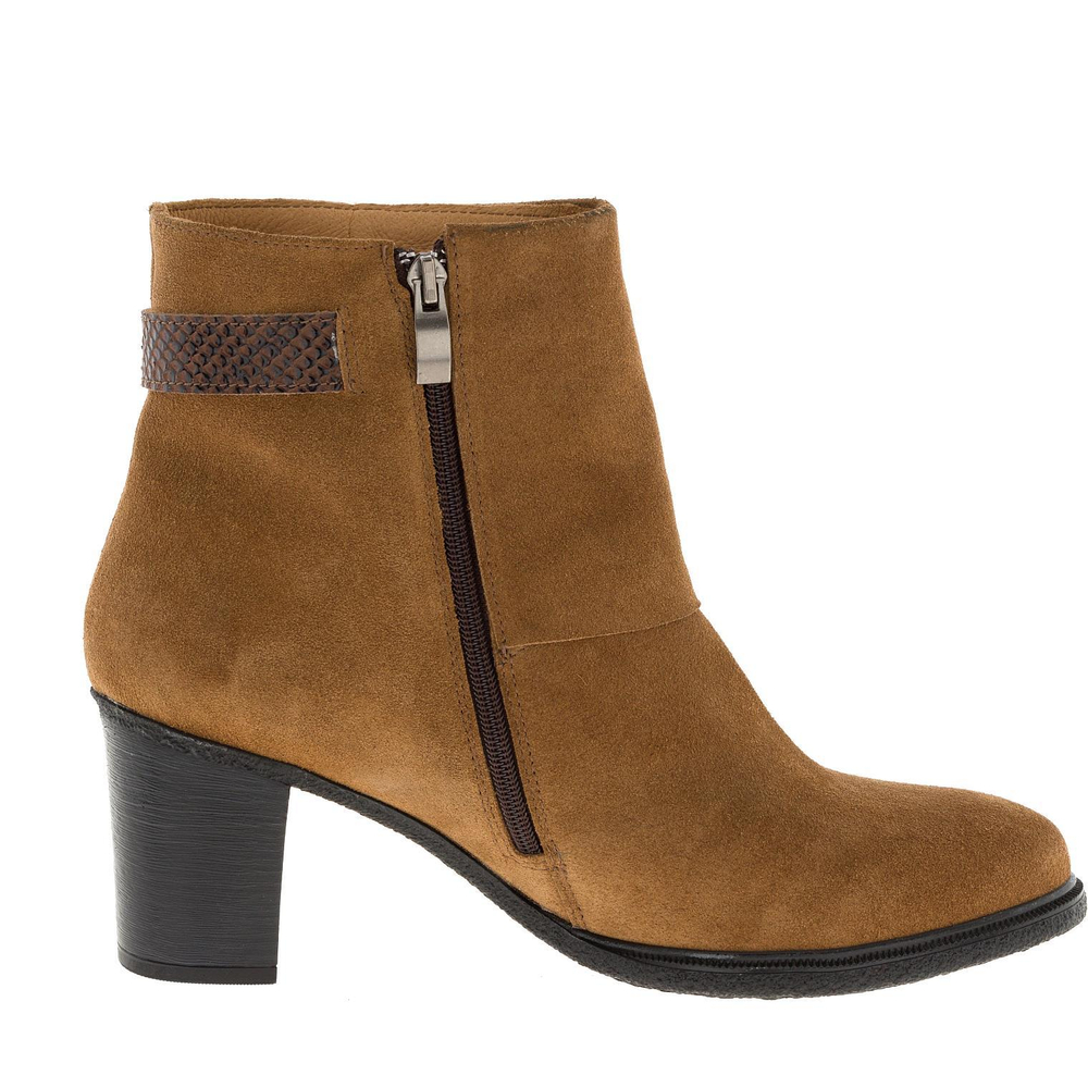 638409 Полусапожки женские замша песок