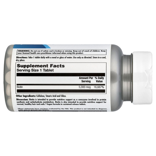 KAL, Биотин, с замедленным высвобождением, 5000 мкг, 60 таблеток