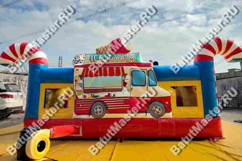 Коммерческий надувной батут "Мороженое" 5*5*2.8 м