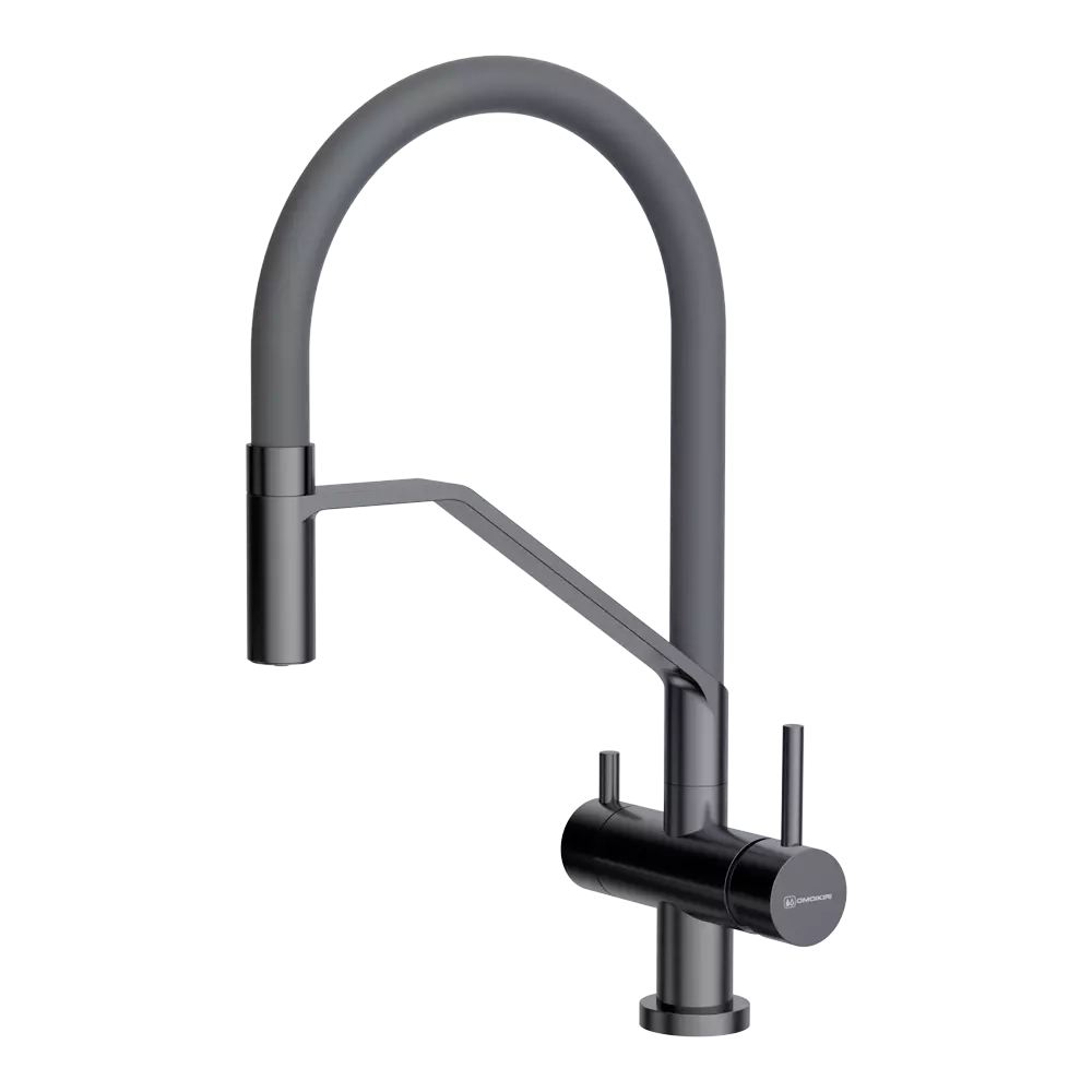 Смеситель Akeno-C-BL латунь/хром/черный