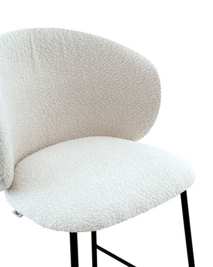 Стул полубарный Snow букле белый