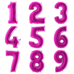 Ярко-розовые цифры с гелием 102 см