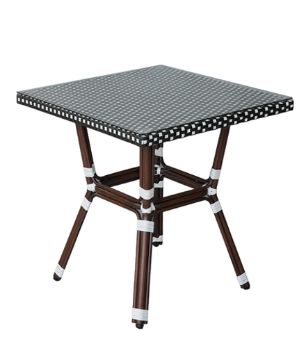 "Кабри" плетеный стол из искусственного ротанга, цвет черно-белый