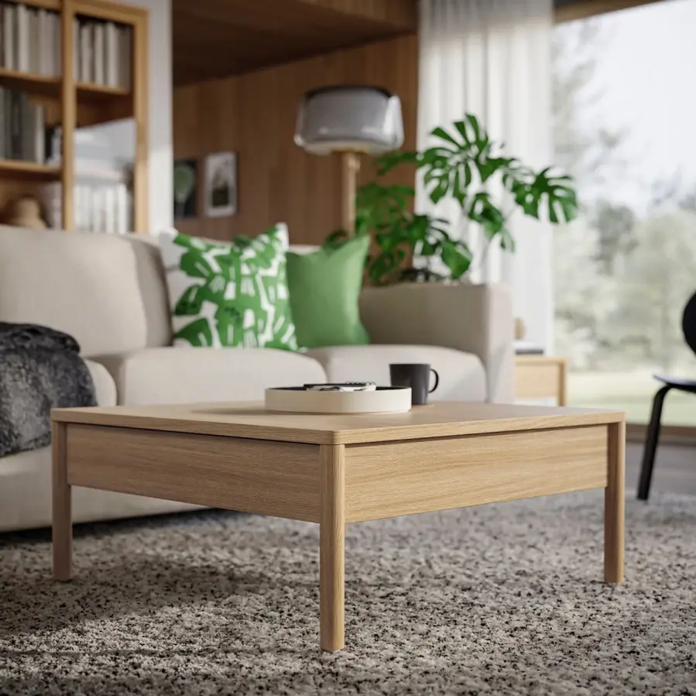 Журнальный стол -TONSTAD  IKEA/ ТОНСТАД ИКЕА, 84х82х35 см, светло-коричневый