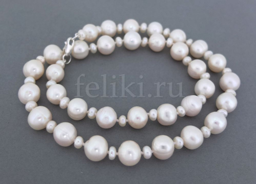 Бусы из крупного белого жемчуга