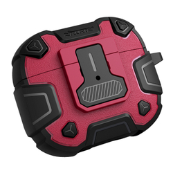 Чехол красного цвета от Nillkin для наушников AirPods 3, серия Bounce Pro Case, в комплекте с карабином