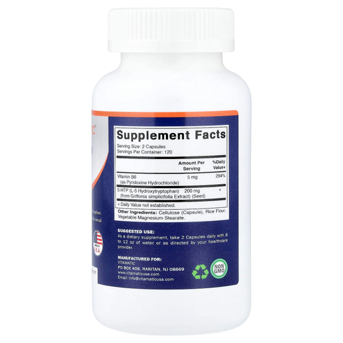 Vitamatic, 5-HTP и витамин B6, 240 растительных капсул