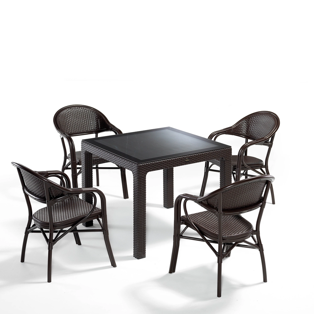 Nirvana NVS-049 set of 4 Brown (Обеденная группа стол 1шт, стулья 4шт) , Novussi