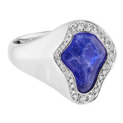 Кольцо с Танзанитом и Бриллиантами, R0030-52/1