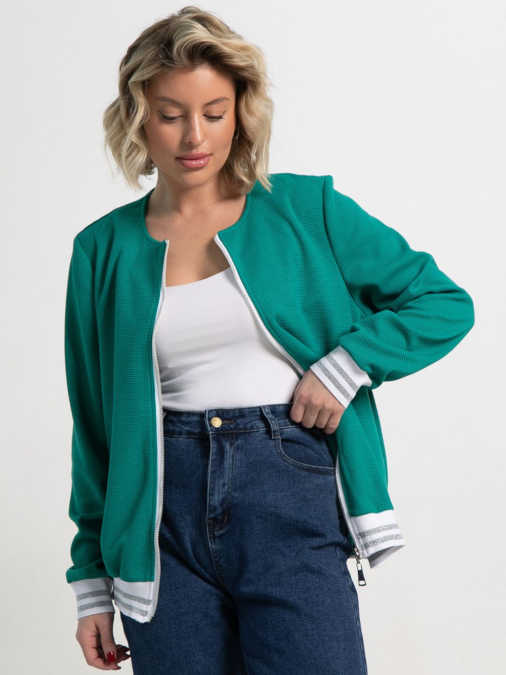 Бомбер Аланис (изумрудный) Б15407-7М LT Collection