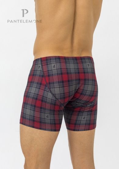 Трусы мужские боксеры Pantelemone PMHL-1216, клетка серая бордовая