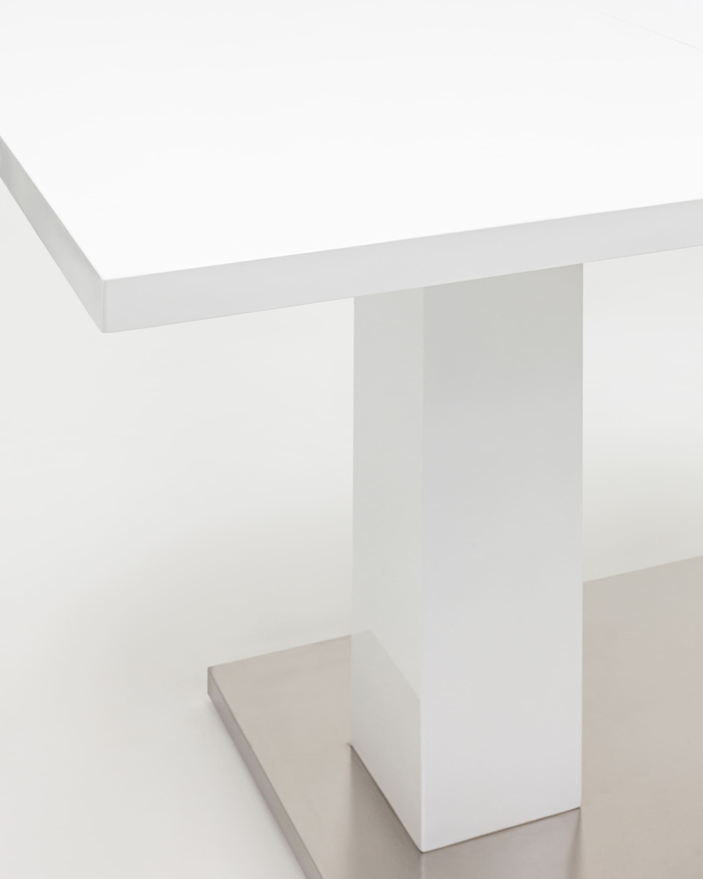 Стол обеденный Сиэтл раскладной 140-180*90 глянцевый белый