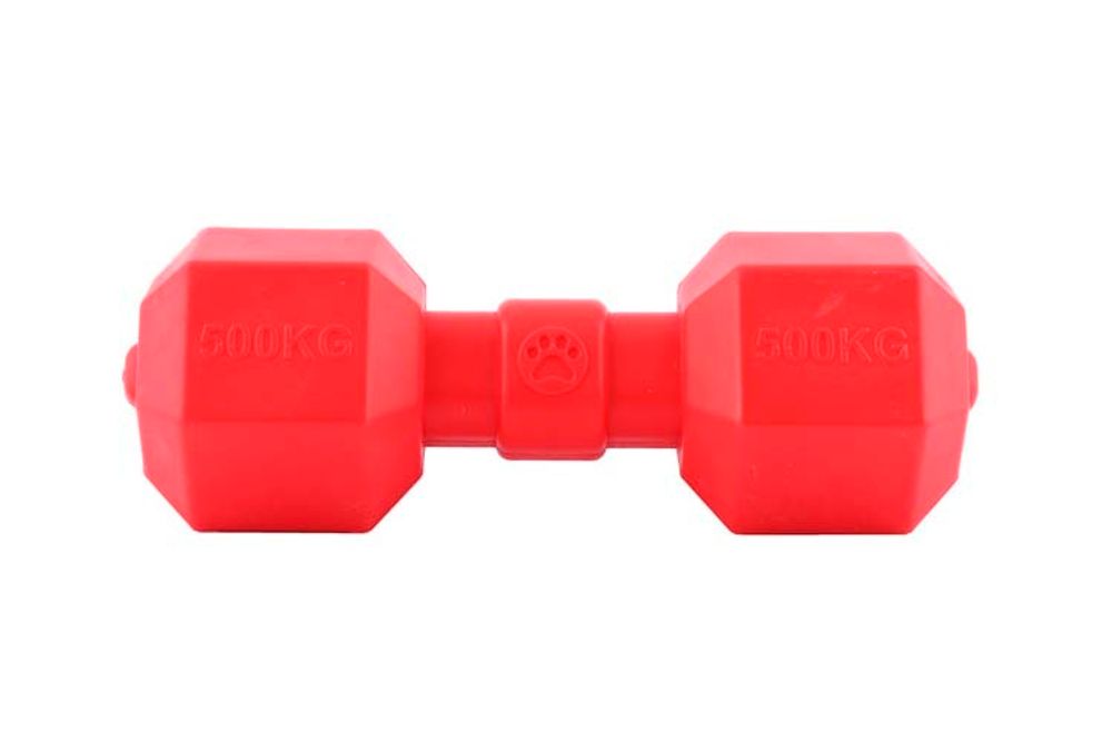Nunbell игрушка для собак Гантель литая красная