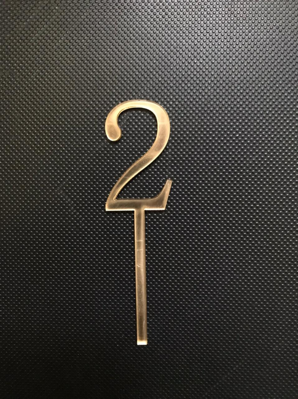 Топпер / Цифра мини "2" / акрил зеркальный золото