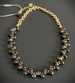 Колье "Деора" шоколадный чешский хрусталь, оттенок золото