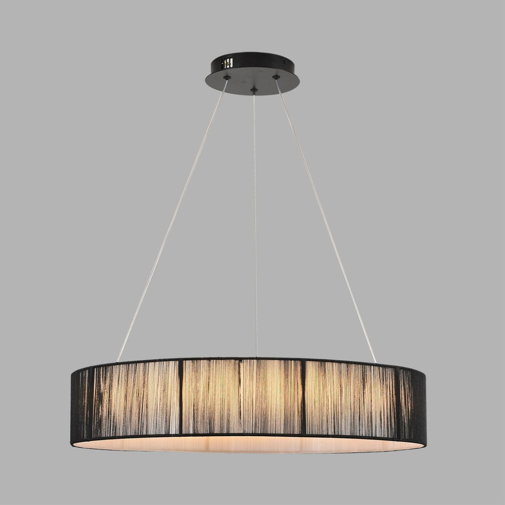 8371/40L LEDIO LN26 258 черный, металл/текстиль/силикон Люстра подвесная LED 40W 3000/4000/6000K 220V KAVA