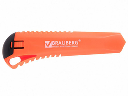 Нож канцелярский 18 мм BRAUBERG "Classic", фиксатор, корпус ассорти, упаковка с европодвесом, 230917