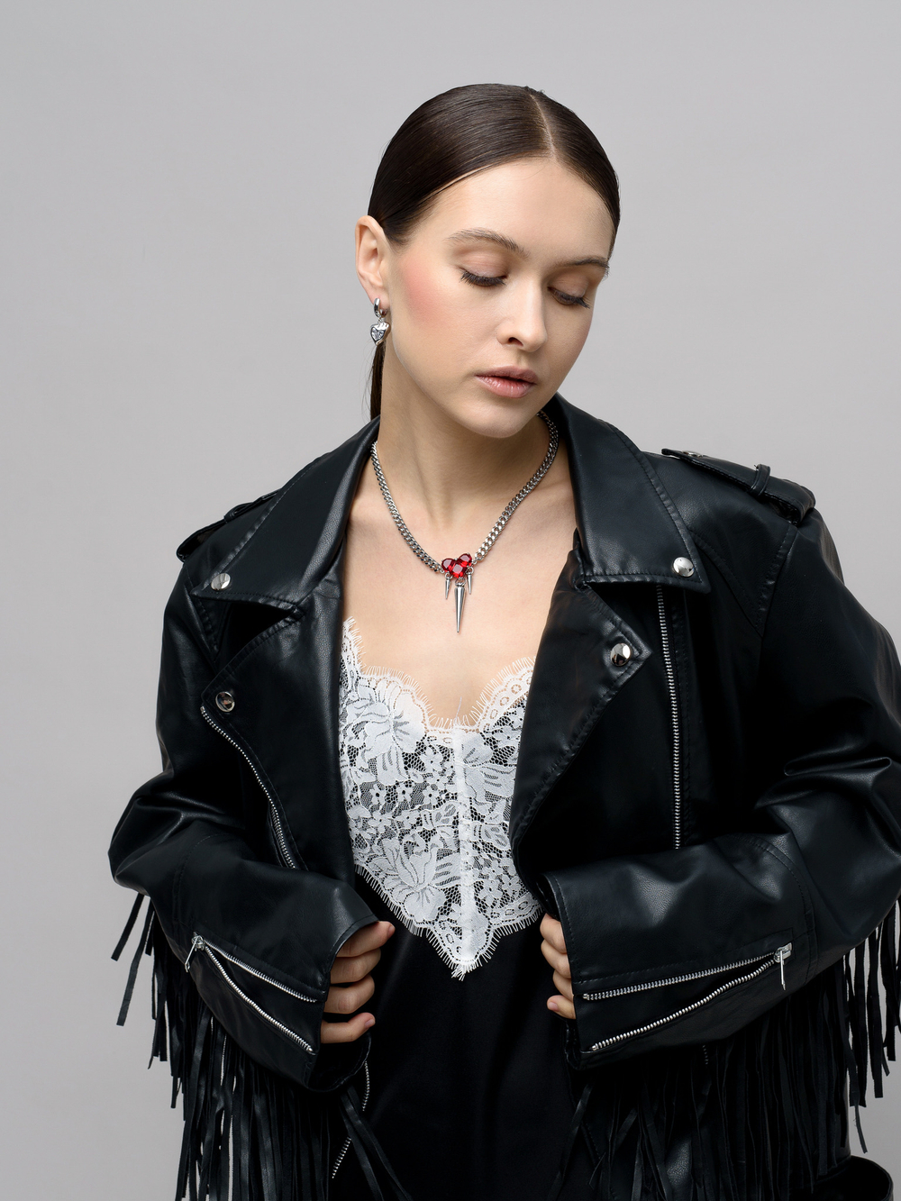 Колье "Red Soul Trio" Silver