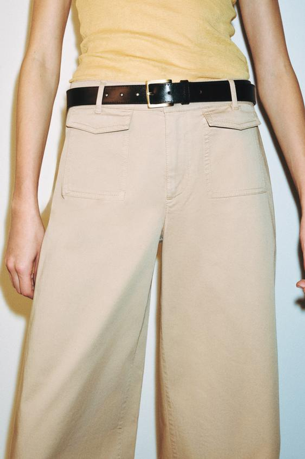 ZARA ДЖИНСОВЫЕ КЮЛОТЫ Z1975, СВЕТЛЫЙ ЖЕЛТО-КОРИЧНЕВЫЙ