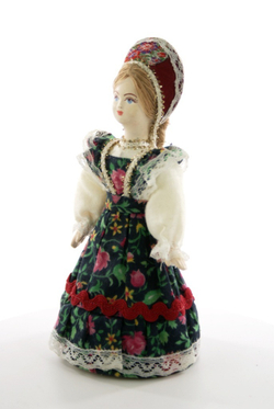 Кукла сувенирная фарфоровая. Россия. Девочка в цветном сарафане (стилизация).