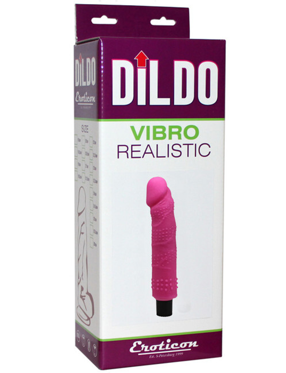 Крупный розовый вибратор UltraSkin Vibro Realistic с пупырышками (Цвет: розовый)
