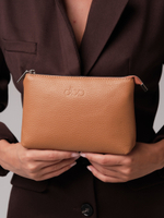 Косметичка кожаная DBR 15-10 коричневый лист