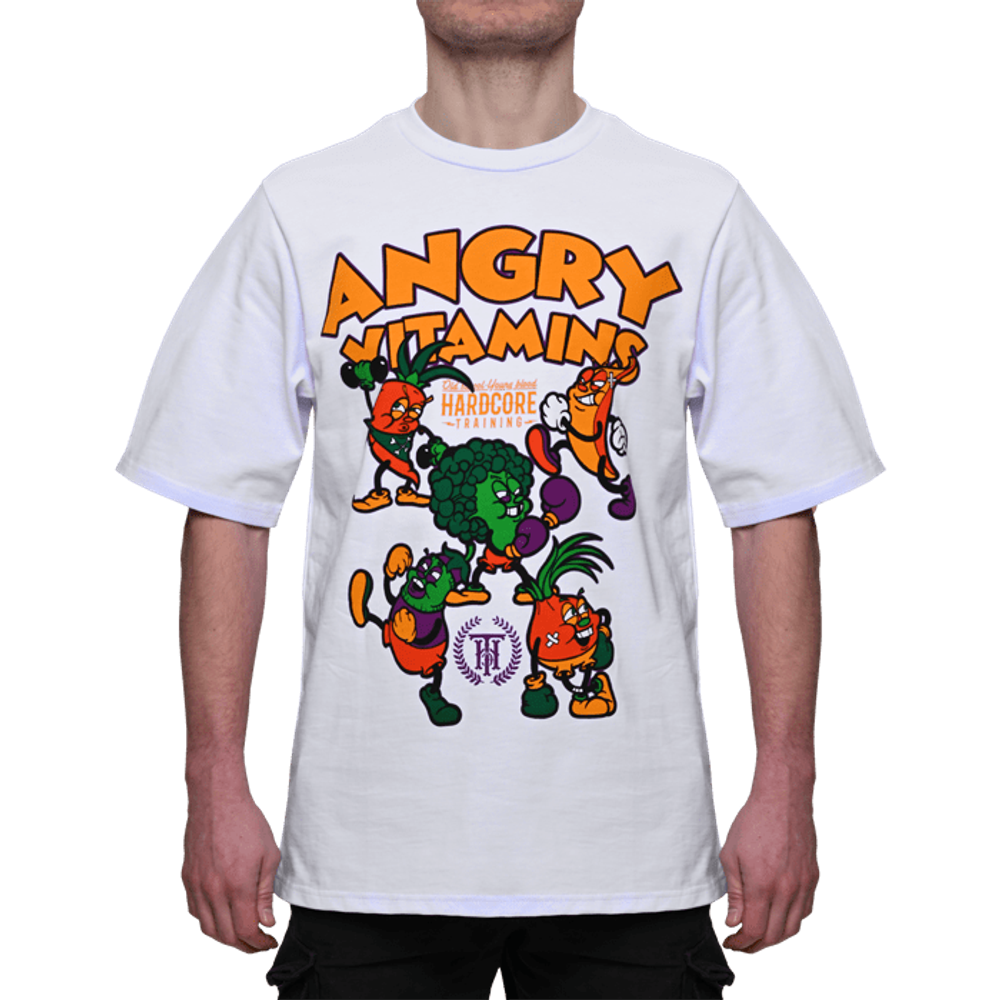 Футболка Hardcore Training Angry Vitamins White Oversized Fit 3.0