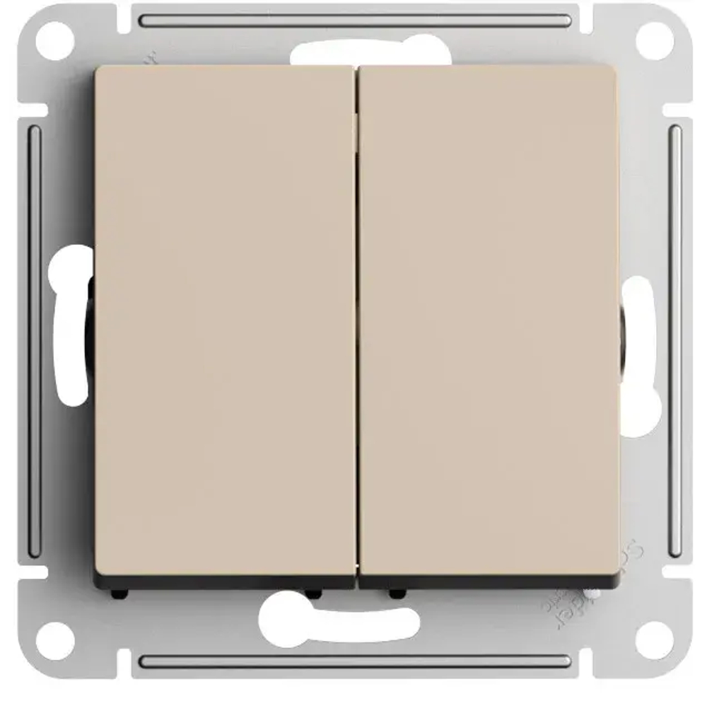 ATLASDESIGN 2-клавишный ПЕРЕКРЕСТНЫЙ ПЕРЕКЛЮЧАТЕЛЬ, сх.7+7, 10АХ, механизм, ПЕСОЧНЫЙ