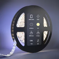 Светодиодная лента Ультра 24В 2835 20Вт/м 3000К 5м IP 20 201111 Led Strip 201111