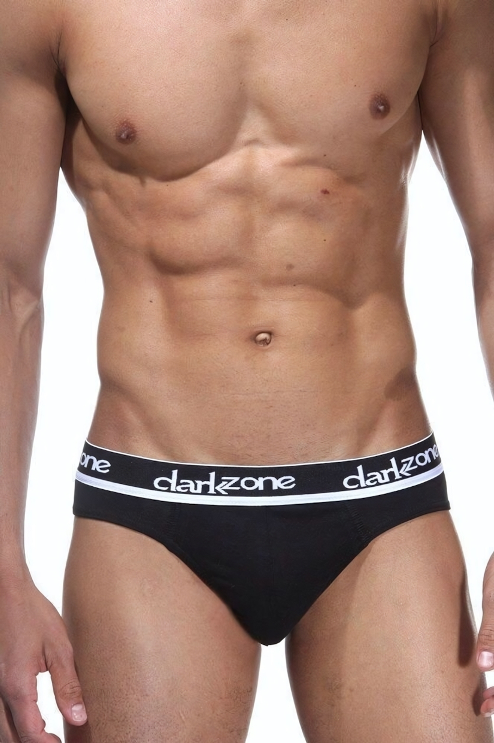 Черные мужские трусы-слипы с контрастными надписями на резинке (Размер: XL) (Цвет: черный)