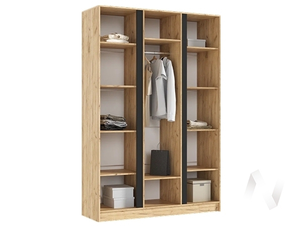 Шкаф 3-х ств. (1500) Келвин (дуб крафт/изумрудный)