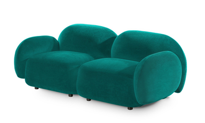 Диван Мальдивы двухсекционный Альфа 52 (213886) 172*82*73 см, Бирюзовый  Нераскладной Фиеста в наличии