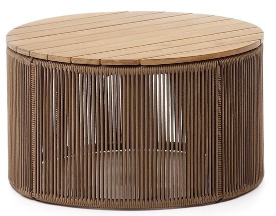 Dandara Журнальный столик из стали и бежевого шнура La Forma Испания 