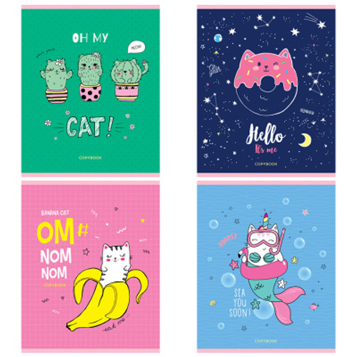 Тетрадь 48л., А5, клетка ArtSpace "Рисунки. Trendy meow" И