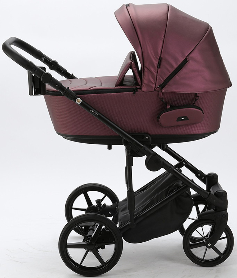 Детская коляска Adamex Zico Deluxe 3 в 1 Z-SM08 Т.СИРЕН.ПЕРЛ КОЖА