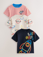 Футболка для мальчика Next E63-184, 3 шт., Красный, Бежевый, Темно-синий