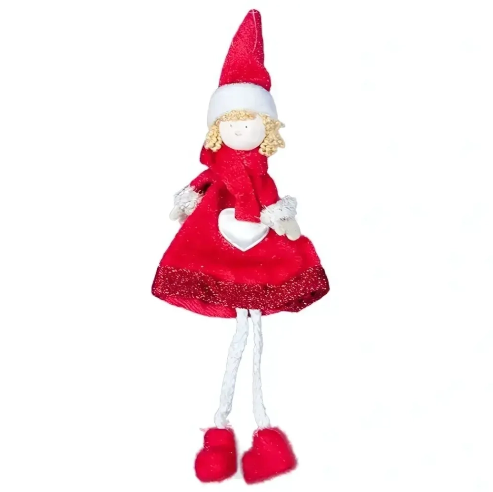 Новогоднее украшение Ангел 20 см красн.