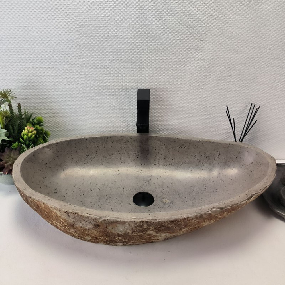 Раковина из речного камня RS-63631 (77*40*15) 0124