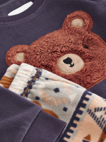 Пижама флисовая для мальчика Next B06-976, Темно-синий, Бежевый
