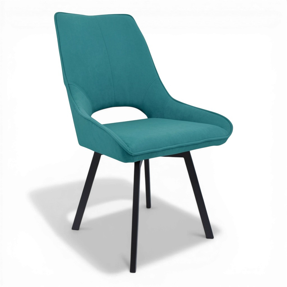 Стул поворотный "Барри 360" (арт. 368П), велюр Бренди В15 мятный, ножки профильные черные